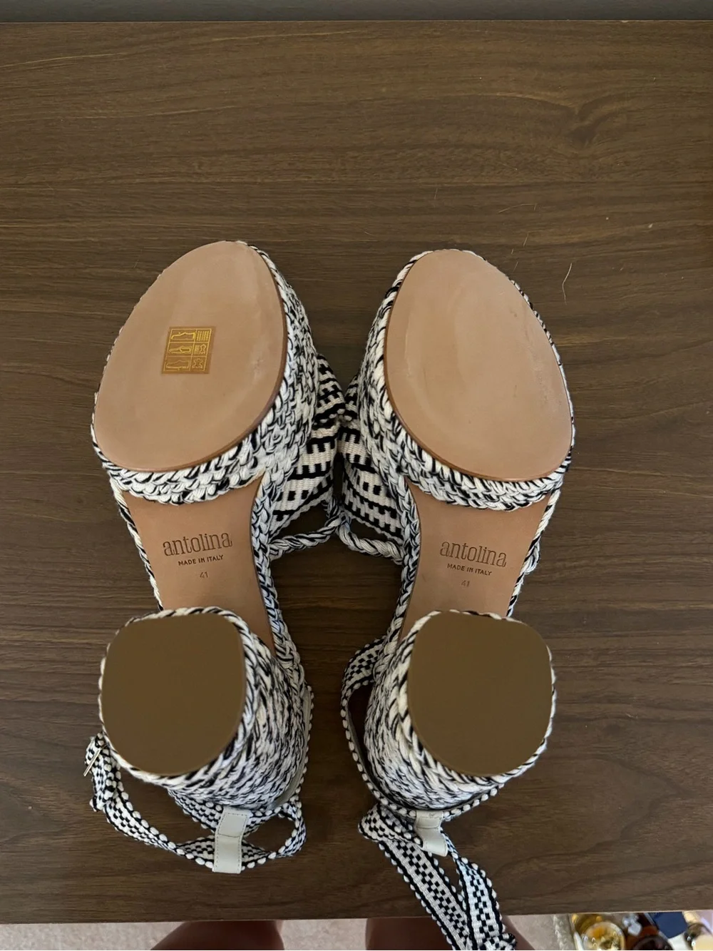 NEW Antolina Dita Woven Platform Sandals Black / White 41 EU / 11 US $745 New